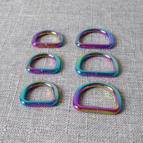 100Pcs 20mm 25mm Wholesale Plated Metal Bag Semi Buckle D Ring DIY Backpack Straps Dog Collar Leash Harness Belt Clasp Accessory