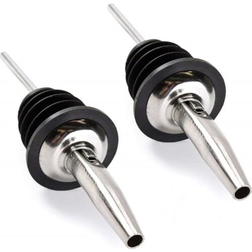 2 pieces Stainless Steel Classic Bottle Pourers with Tapered Spout