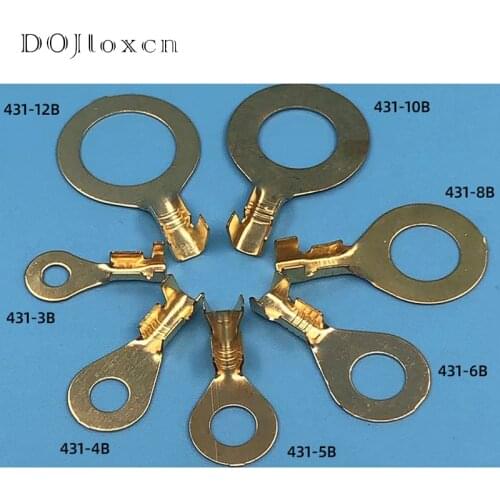 20/50/200/500 Pcs Auto Splices Ring Round Terminal Crimping Loose Pins Wiring Plug Tab Copper Opening Nose End DJ431-3B DJ431-4B