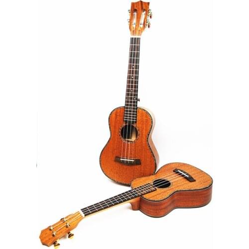 23" Concert Ukulele All Solid Wood Guitar Mini Hawaiian 4 strings Guitar Mahogany Body Ukelele professional Uku