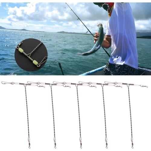 5Pcs Fishing Tools 12cm Stainless Steel Luminous Bead Rolling Lure Connector Balance Fishing Accessory
