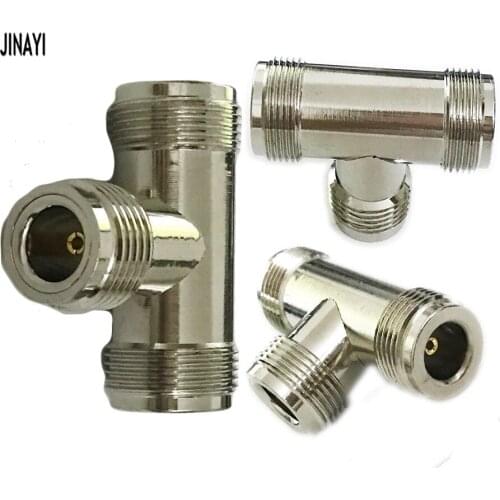 5pcs N Female to 2 N Female T Type 3 Way Coax Cable Adapter Connector