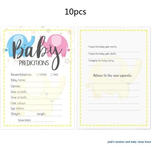 67JC 10 Pack Baby Shower Prediction Advice Cards - Baby Shower Games Gender Neutral