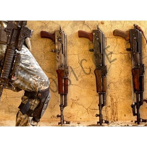 AKS Kalashnikov Weapon War Military Wall Print Painting Guns Poster Vintage Kraft Paper Wall Sticker Wall Art Home Decoration