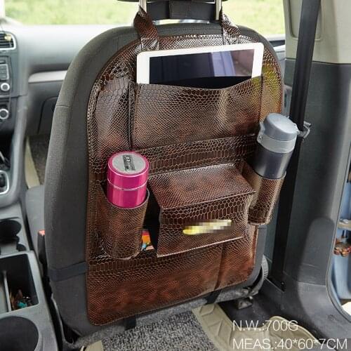 Car styling Accessories for Changan CS75 CS55 CS35 Car Organizer seat back storage Hanging bag pocket Snake print leather stuff