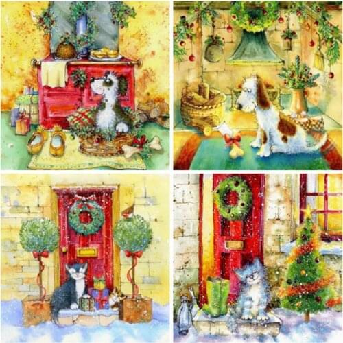 EverShine Diamond Embroidery Dog Cross Stitch DIY 5D Diamond Painting Full Square Animal Rhinestones Art Christmas Home Decor