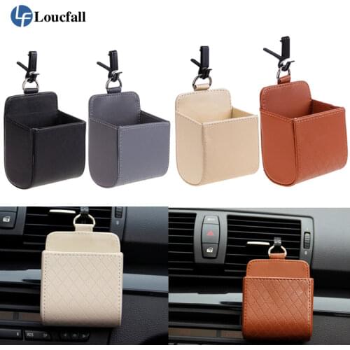 Car Storage Bag Air Vent Dashboard Tidy Hanging Leather Organizer Box Glasses Phone Holder Storage Organizer Car Accessories new