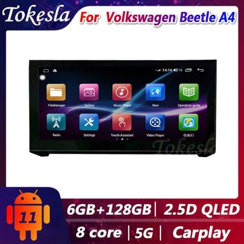 Tokesla 8.8" Android 11 Car Radio For Volkswagen Beetle Auto Central Multimedi Gps Navigation Dvd Player bluetooth 2002 - 2011