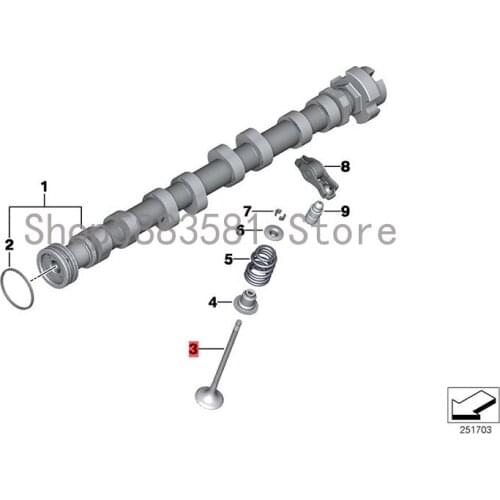 CAR exhaust valve bm wF20 116I F20 118I F20 114I Engine exhaust valve oil seal Valve stem Top cup Valve oil seal
