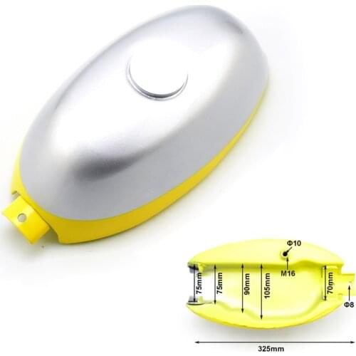 Gas Motorcycle Fuel Tank for Honda Mini Trail Z50 Monkey Bike 50CC Silver & Yellow