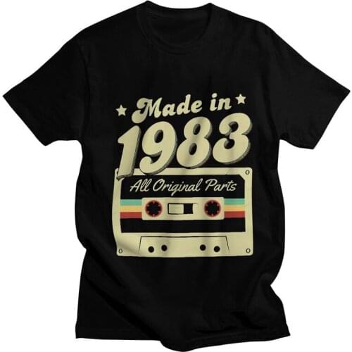 Made In 1983 All Original Parts Tshirts Men Stylish Tee Top Cotton T Shirt Short Sleeve 38th Birthday T-shirt Gift Idea Clothing