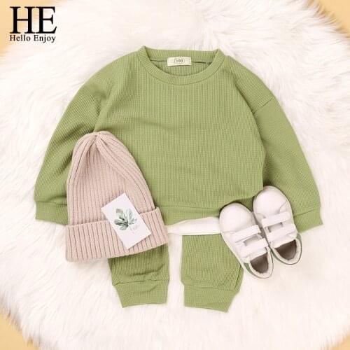 HE Hello Enjoy Girls Clothing Sets Kids Autumn Long Sleeve Roses Floral Embroidered Sequins Wool Sweatshirt Childrens Tracksuit