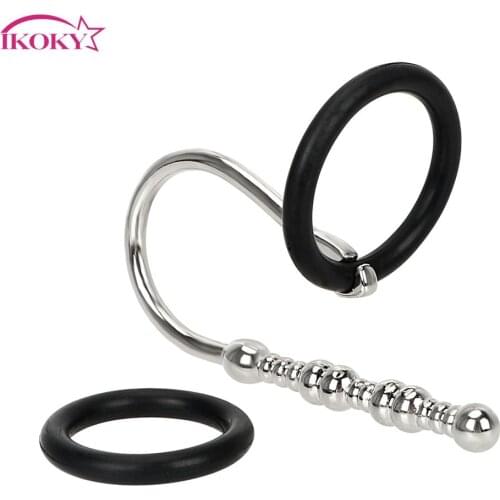IKOKY 3pcs/set Stainless Steel Catheters Sounds Urethral Dilators Catheters Penis Plug Male Chastity Device Sex Toys For Men