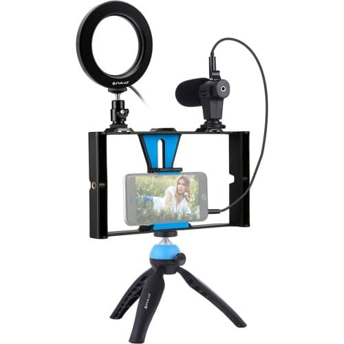 Photography Selfie Ring Light with Cell Phone Holder Tripod Stand Microphone LED Camera for Live Stream Makeup Vlogging Video