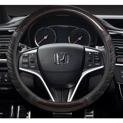Leather Car Steering Wheel Cover Customized Size for Honda Civic CRV XRV ACCORD 2016 ~ 2019 2020 10th Generation High Quality