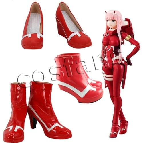Darling In The Franxx Figures Zero Two Code 002 Red High Heel Cosplay Shoes Boots Halloween Party Cosplay Costume Accessories