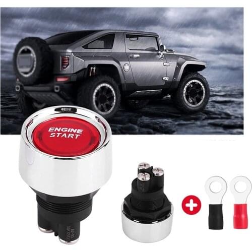 New 12V 50A Car Start Engine Button Light Switch 24V Self-reset Push Start Lgnition Switch for Car Modification Momentary Switch