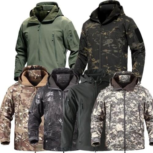 Outdoor Hiking Hunting Airsoft Military Jacket Winter Shark Tactical Skin SoftShell Army Jackets Camping Waterproof Windbreaker