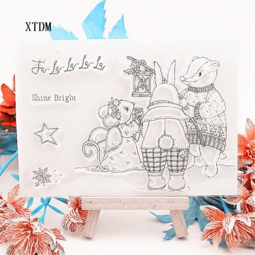 Hot selling rabbit transparent clear stamp / silicone seal roller stamp DIY scrapbook album / card production