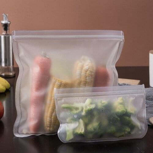 3pcs/set Reusable Food Preservation Bags Refrigerator Food Storage Bags Fruit Vegetable Sealed Freezer Bags