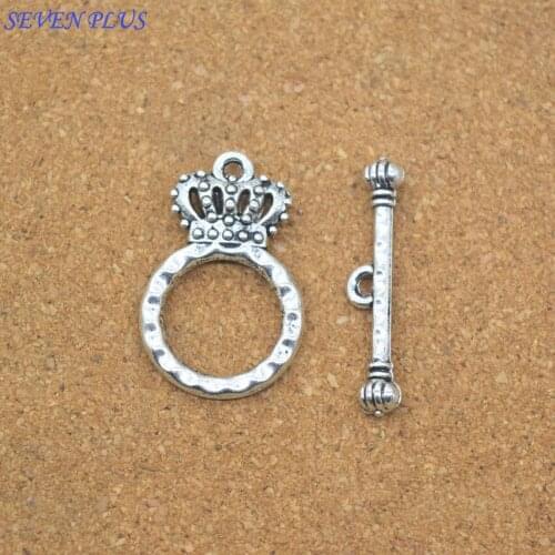 High Quality 10 Pieces/Lot 15mm*25mm Diy Jewelry Making Alloy Metal Crown OT Clasp Charms Diy Accessories For Jewelry Making