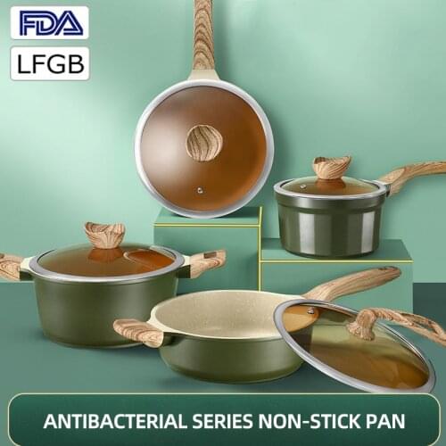 Household Medical Stone Multifunction Deepen Fry Pan Induction Cooker Gas Non-Stick 24Cm Cooking Soup Pot Less Oily Smoke