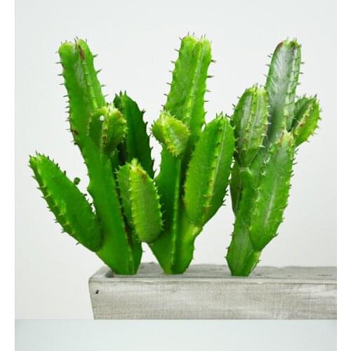 A012 For home decoration simulation of artificial green plants succulents interior decoration plastic cactus plants 18cm