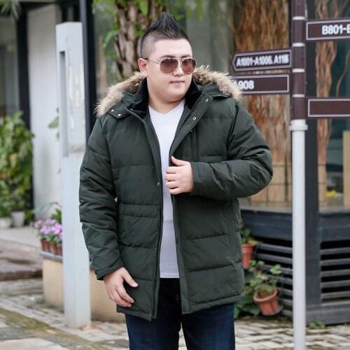 2019 Mens Winter Large Size 8XL 9XL 10XL Large Stand Collar Hooded with Fur Collar Cotton Can Remove Cap Thicken Warm Jacket