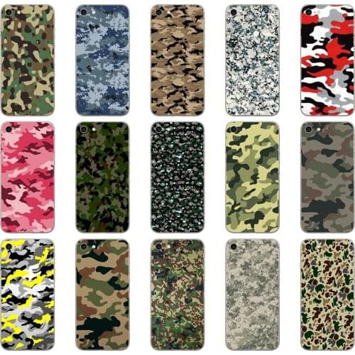14DD Camouflage Pattern Camo military Army Soft Silicone Cover Case for iphone 5 5s se 6 6s 8 plus 7 7 Plus X XS SR MAX case