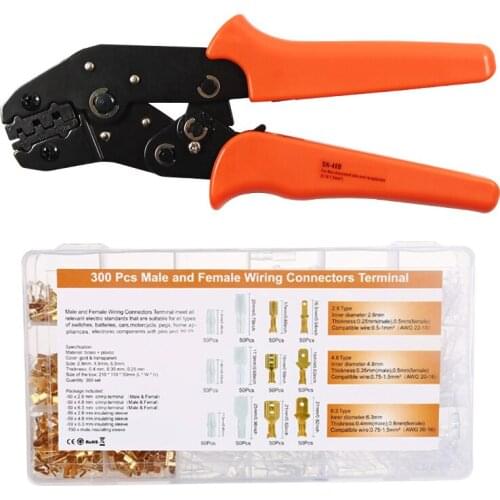 SN-48B crimping plier with 600pcs connector set 2.8/4.8/6.3 plug terminal crimper tool wire 0.5-1.5mm² AWG 20-15 hand tool kit