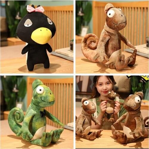 25-50CM Dinosaur Plush Toys Cute TV Miss Crow Animals Stuffed Dolls Cartonn Anime Mr. Lizard For Children Kids Boys Girl Gift