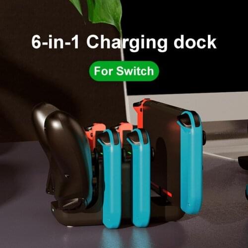 6 in 1 Protable Desktop Charging Dock Station Charger Mini Game Handle Charger For Nintendo Switch Joy-Con Game Console
