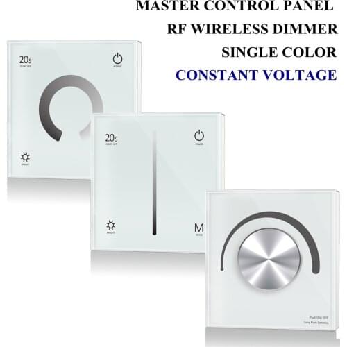 Constant Voltage PWM DC12-24V 3A/CH 4CH Rotary Glass Knob Slide Touch Wireless RF Master Wall Control LED Single Color Dimmer