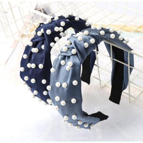 Drop Shipping Asia Style Nail Pearl Knot Hairband Simple Headband Wholesale Headdress Wash Face Accessories