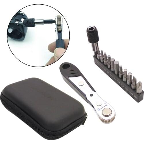 Reversible Quick Release Ratchet Wrench Metal Bike Repair Tools Kit Accs