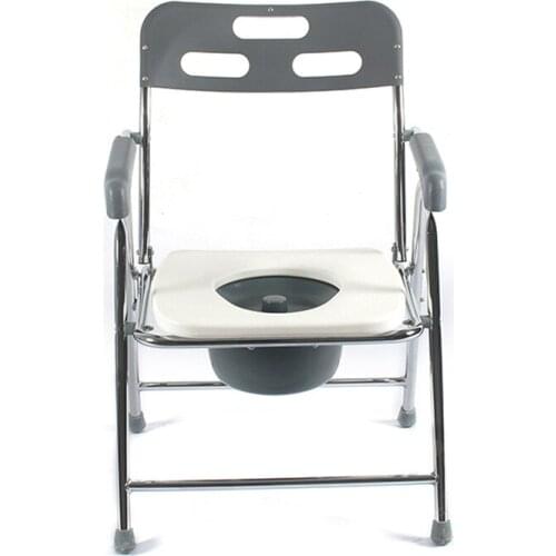 Folding waterproof bathroom chair pregnant women Middle-aged elderly people reinforce the toilet toilet chair with mobile seat