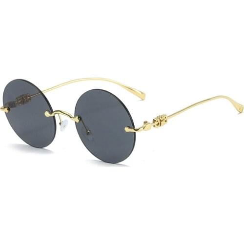 2021 Classic Retro Sunglasses Women Fashion Rimless Gradient Sun Glasses Shades Cutting Lens Frameless Eyeglasses