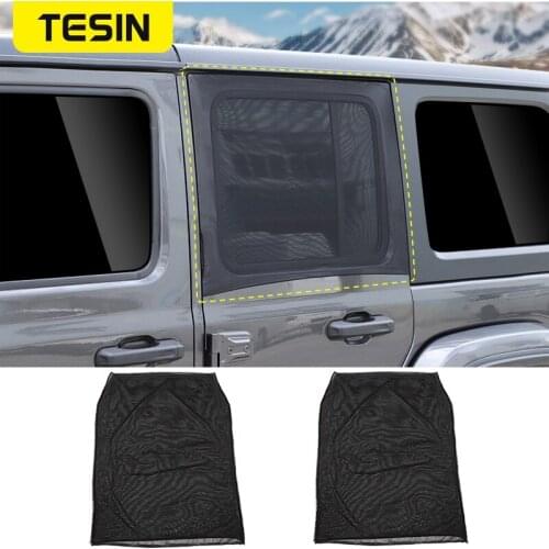 TESIN Car Anti-UV Anti-insect Net Privacy Net Gauze Curtain Sunshade Exterior Accessories For Jeep Wrangler TJ JK JL 1997-2021