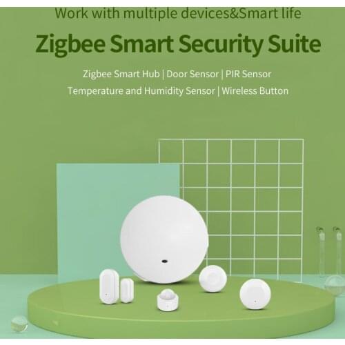 Zigbee3.0 Smart Security Kit Smart Hub Door Sensor PIR Sensor Temperature & Humidity Sensor Wireless Button Home Automation