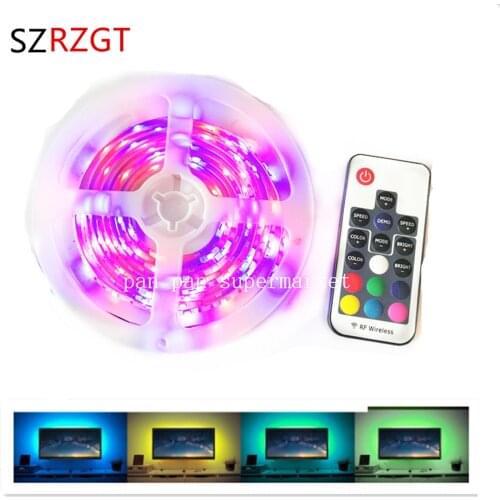 DC5V USB LED Strip 5050 Waterproof RGB LED Light Flexible 50CM 1M 2M add 3 17Key Remote For TV Background Lighting