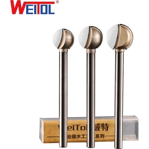 WeiTol 1pcs Lengthen Round Carving Bit Woodworking Milling Cutter Router Bit Cutter Bit Milling Tools End Mill for Wood