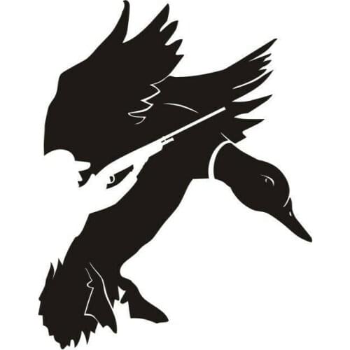 15cm*19cm Hunter Duck Hunting Dog Gun Funny Vinyl Decal Sticker Car Stickers Window