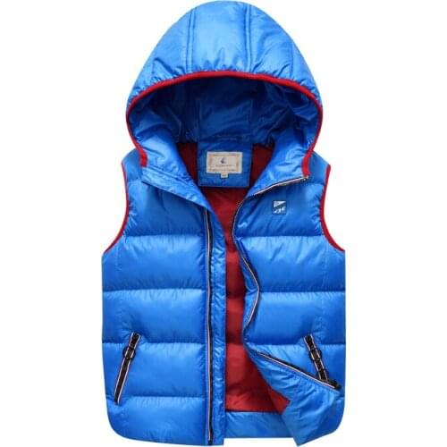Winter Children Vests Boys Warm Outerwear Coats Kids Vest Boys Thicken Hooded Sleeveless Waistcoat Jackets BC404