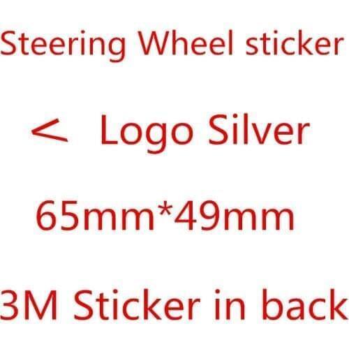 10pcs 65mm*49mm ABS Silver chrome car Steering Wheel Badge steer wheel emblem Sticker Car Styling
