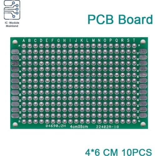 10PCS Double Sided Prototype PCB Breadboard 4x6 cm FR4 Glass Fiber 40x60 mm Diy Kit Tinned Universal Expansion Board Module