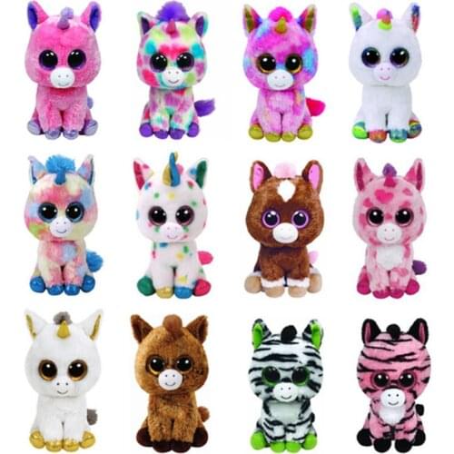 15cm Ty Beanie Big Eyes Girl Unicorn Toys Animal Stuffed Cute Cat Dolls Healing Plush Dolls Girls Christmas Toys Gift