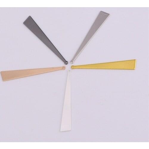20 pieces 43.5 * 7MM geometric triangle pendant small jewelry wholesale DIY brass jewelry accessories parts