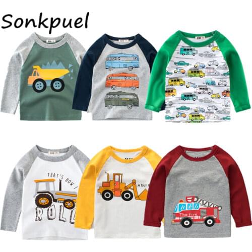 Kids Clothes Boys Solid Cotton T-shirts Children Autumn Winter Sweatshirts Cartoon Girls Long Sleeve Tops Baby Boy T Shirts