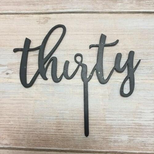 5pcs 30th birthday cake topper thirty cake topper 30th black birthday cake topper