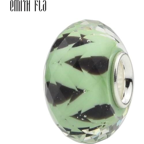 925 Sterling Silver Handmade Faceted Murano Glass Bead Charms Fit For European Original Bracelet & Necklace DIY Jewelry Makings